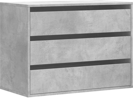 Comoda pentru Dormitor cu 3 sertare Gri 80x41x58buc