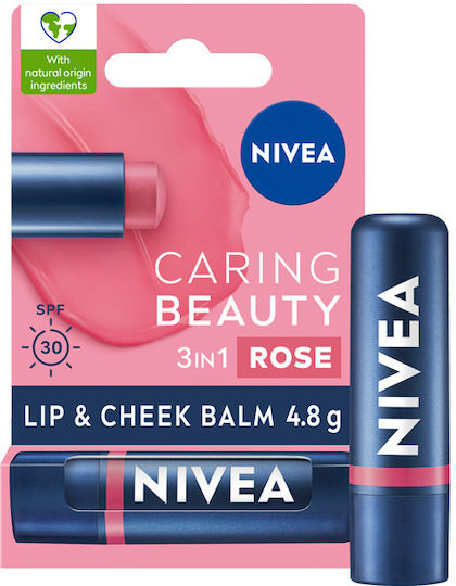 Nivea Balsam De Buze Caring Beauty SPF30 Trandafir & Obraz 4.8gr
