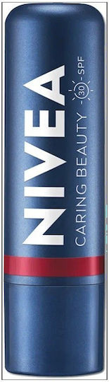 Nivea Caring Beauty Lip Balm SPF30 Κόκκινο & Cheek 4.8gr