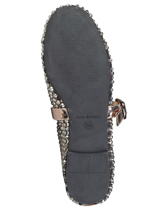 Women's Ballerina Shoes In Silver Colour