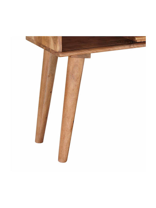 Rectangular Side Coffee Table Made of Solid Wood Natural W100xD30xH75cm
