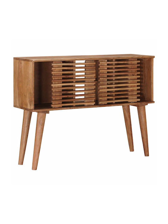 Rectangular Side Coffee Table Made of Solid Wood Natural W100xD30xH75cm