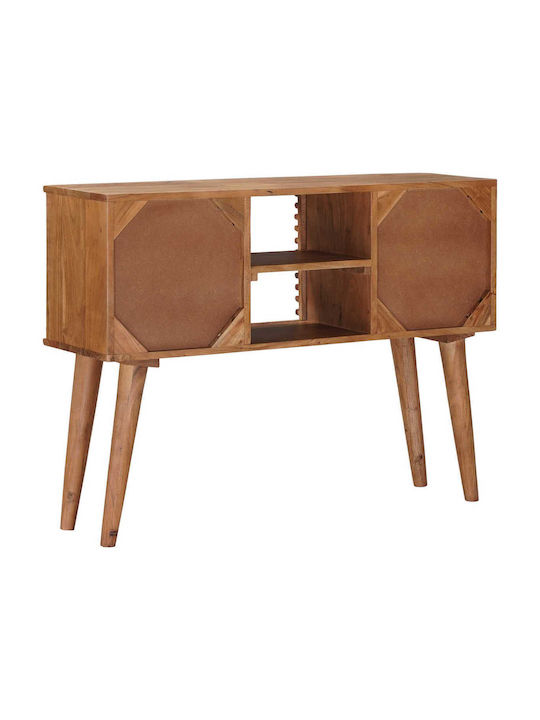Rectangular Side Coffee Table Made of Solid Wood Natural W100xD30xH75cm