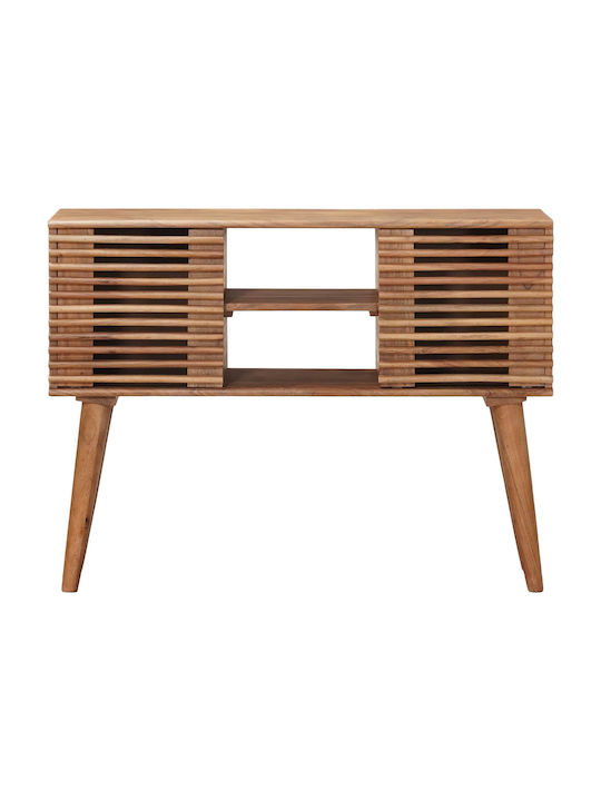 Rectangular Side Coffee Table Made of Solid Wood Natural W100xD30xH75cm