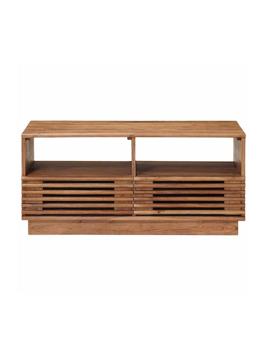 Central Coffee Table Made of Solid Wood with Drawers Natural W85xD45.5xH40cm
