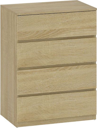 HomCom Kommode Für Schlafzimmer Holzkommode mit 4 Schubladen 60x40x80cm
