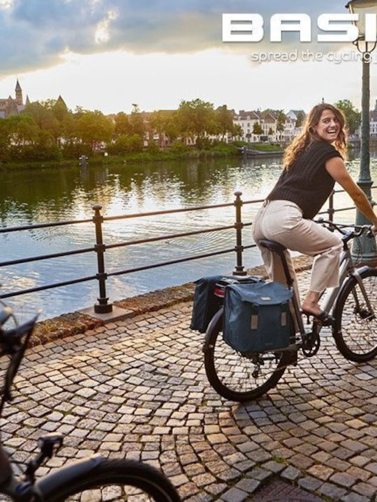 Basil Doppeltes Fahrradkorb Tasche Blau