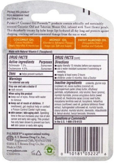 Palmer's Kokosöl Lippenbalsam SPF15 Lippenbalsam 4gr
