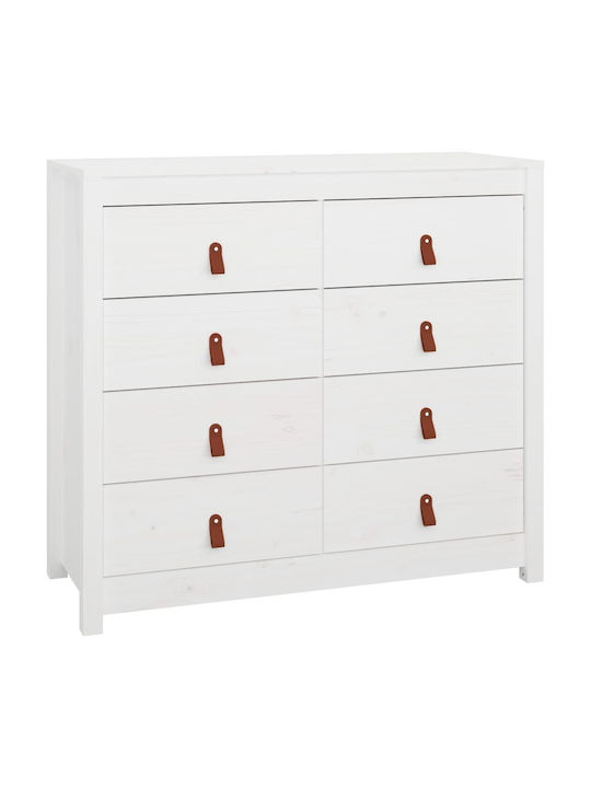 Συρταριέρα Κρεβατοκάμαρας mit 4 Schubladen Weiß 100x40x90cm