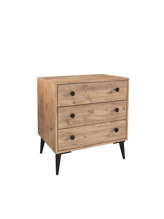 Amari Wooden Chest of Drawers with 3 Drawers 72x43x79cm