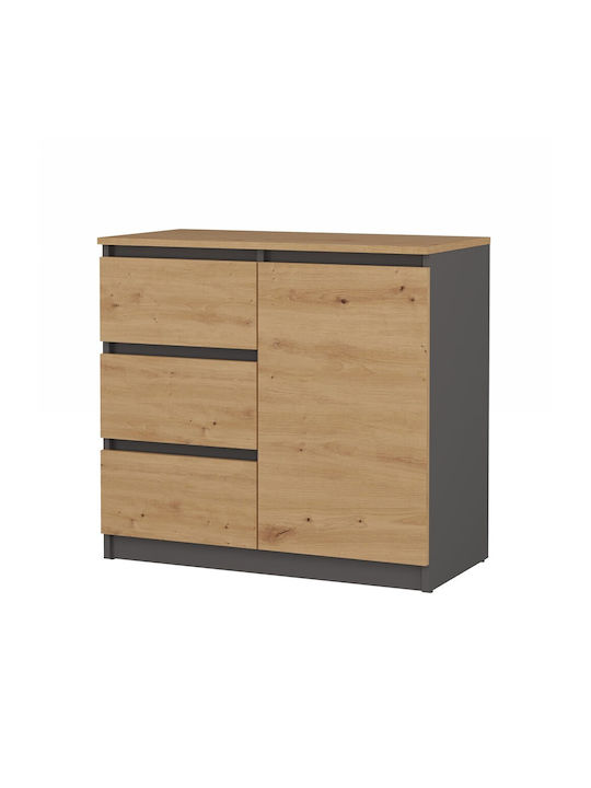Malwa 1d3s/ba Anthracite Artisan Chest of Drawers