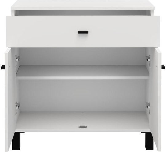 Μπουφές 2k1f2v Ξύλινος με Συρτάρια Λευκό 77x35x78cm