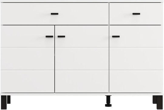 Fylliana Sideboard Aus Holz Mit Schubladen Weiß 116x35x78cm
