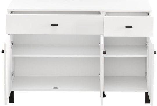 Fylliana Sideboard Aus Holz Mit Schubladen Weiß 116x35x78cm