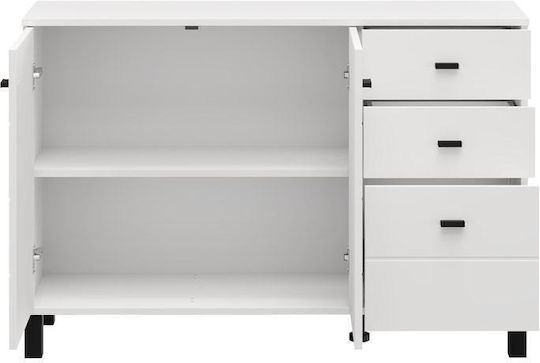 Fylliana Holz Sideboard mit Schubladen Weiß 116x35x78cm