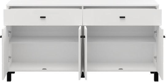 Sideboard 154 Wooden with Drawers White 154x35x78cm
