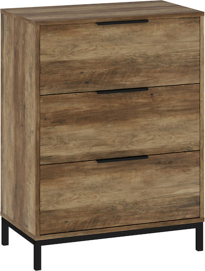 Comoda pentru Dormitor cu 3 sertare Maro închis 62x35x82buc