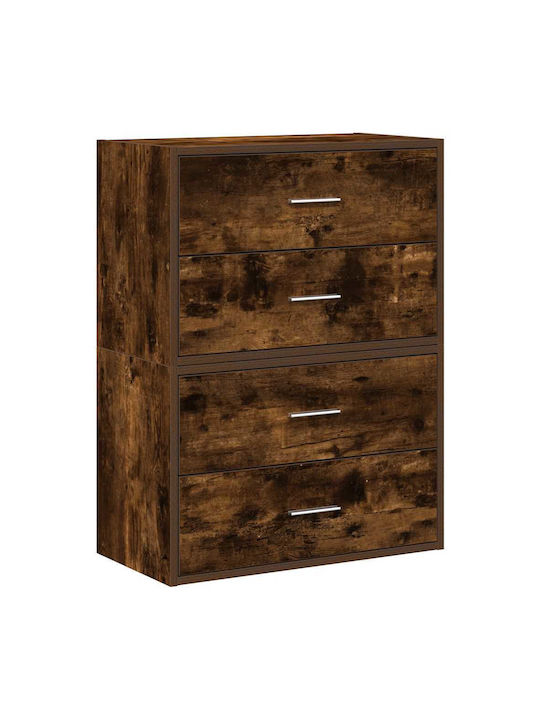 Συρταριέρα Креватокамарас Дървена с 4 чекмеджета Smoked Oak 60x31x60бр
