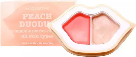 Kocostar Peach Duoduo, Scrub & Care Cream for Soft & Hydrated Lips 43ml [23ml/20ml]