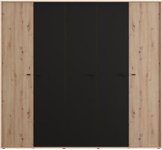 Δίφυλλη Ντουλάπα Μαυρο 228x55x211cm