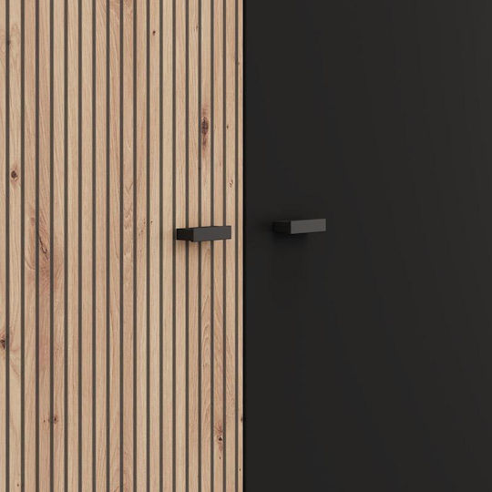 Δίφυλλη Ντουλάπα Μαυρο 228x55x211cm