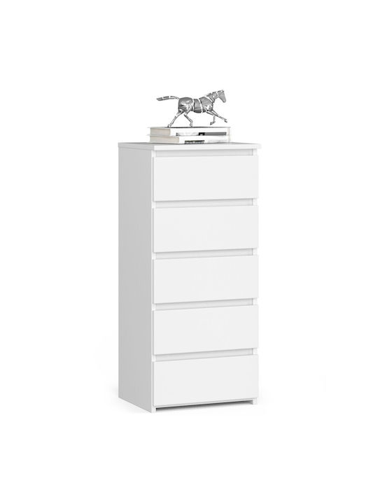 Comoda pentru Dormitor cu 5 sertare Albă 40x35x92buc