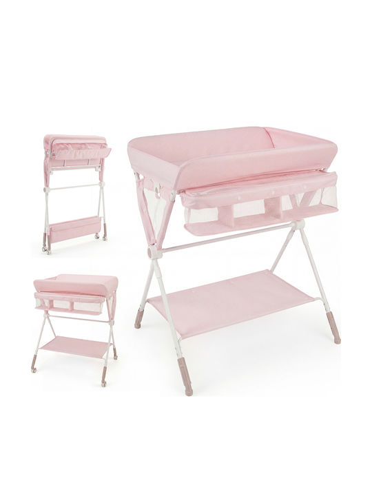Costway Portable Changing Pad Made of Pink Fabric