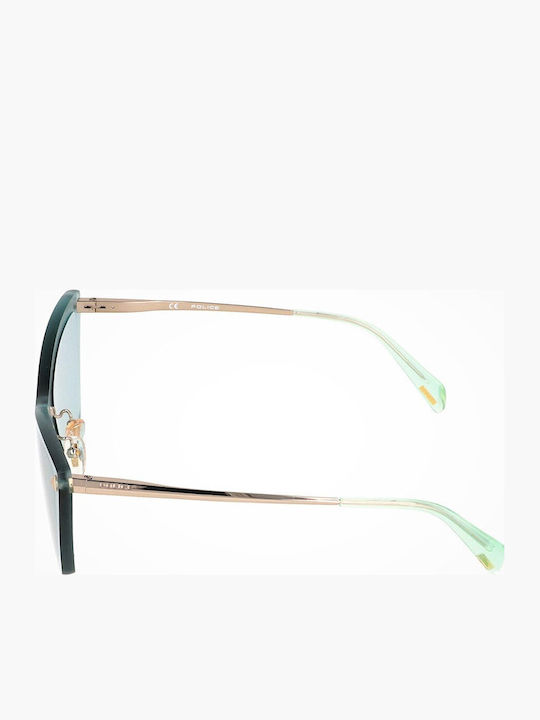 Police Lagoon 2 Damen Sonnenbrille mit Gray Gestell und Türkis Linse SPL936 0I95