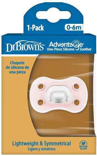 Dr. Brown's Advantage Πιπίλα Σιλικόνης Ροζ για 0-6 μηνών