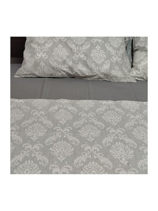 Royal Σετ Σεντόνια Μονά 160x270εκ. Damask Grey (3τμχ)