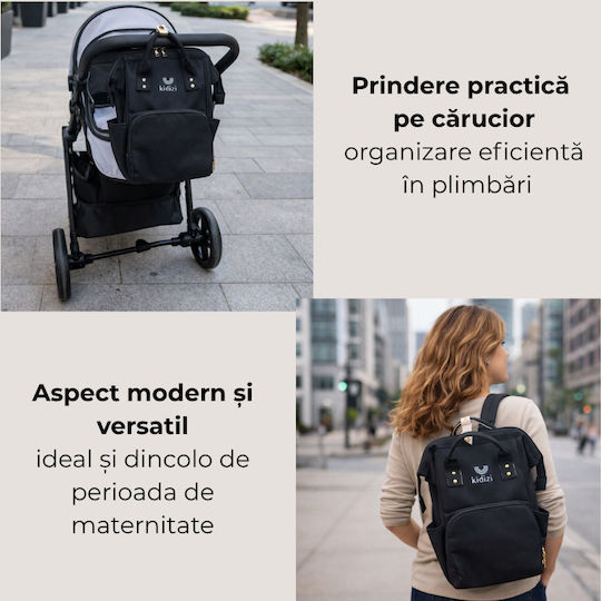 Kidizi Майчинска Раница Черна 39x25x19см