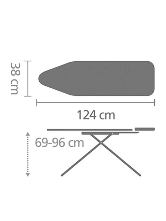 Brabantia Гладилница За Парна Ютия Компактна 124x38см