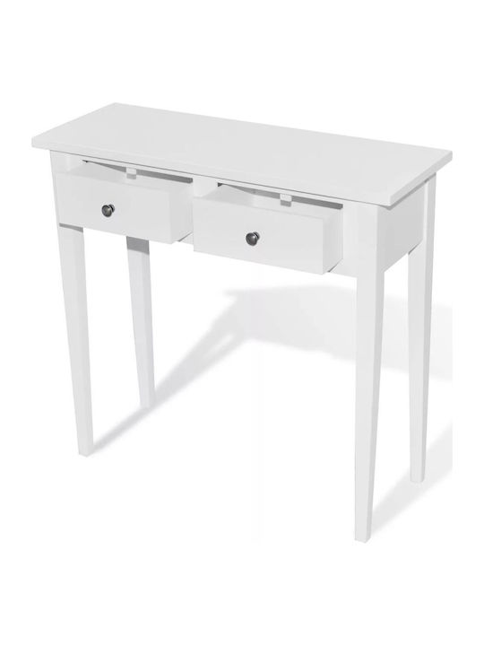 Bodenstehende Schminktisch für Schlafzimmer Holz Weiß 79x30x74cm