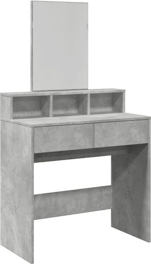 Masă de machiaj Gri cu Oglindă 80x41x144.5cm