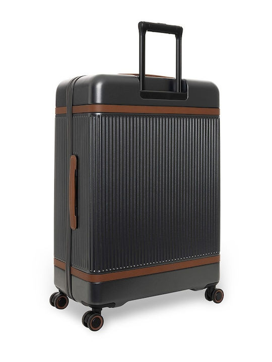 The Chesterfield Brand Large Hard Gray Travel Suitcase with 4 Wheels Height 76cm
