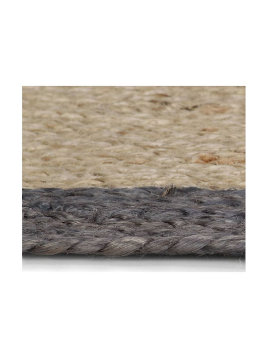 vidaXL Covor Handmade Rectangular Din Iută Gri Închis 120x120cm