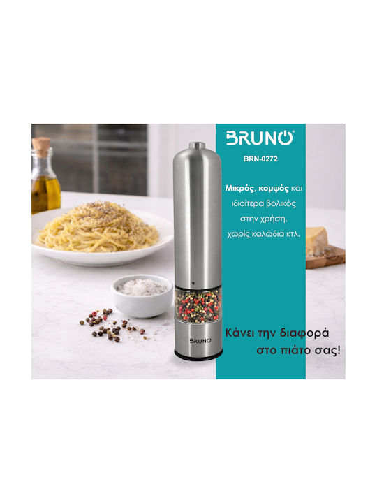 Bruno Elektrischer Salz- und Pfeffermühle Keramik in Silber Farbe 5,3cm