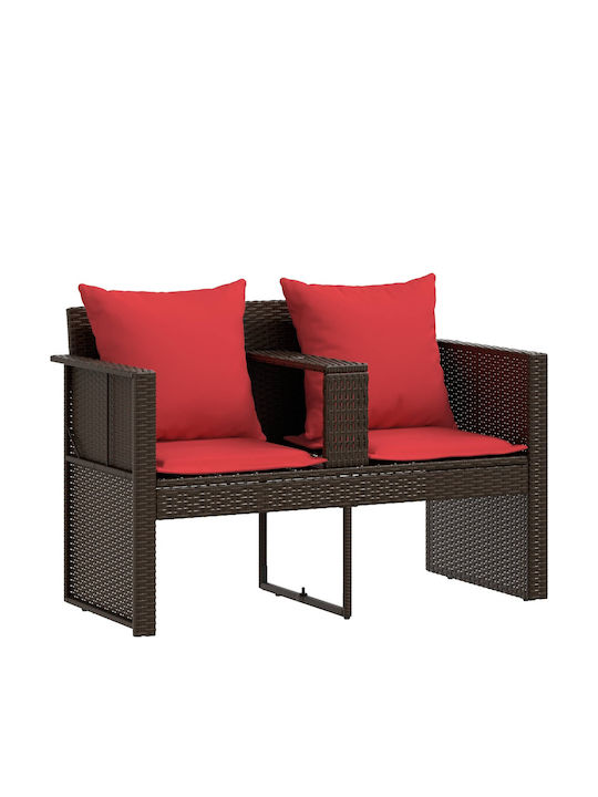 Rattan Gartenbank mit Kissen 168x168x180cm
