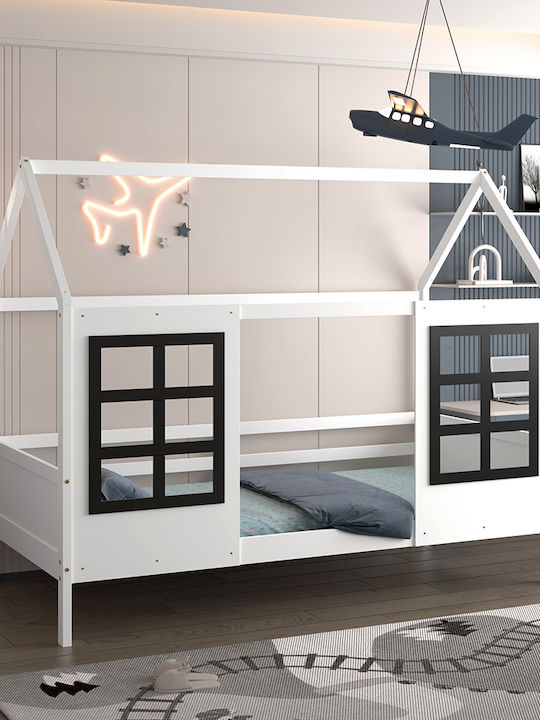 Domer Kids Bed Montessori Bunk Single White for Mattress 90x190cm