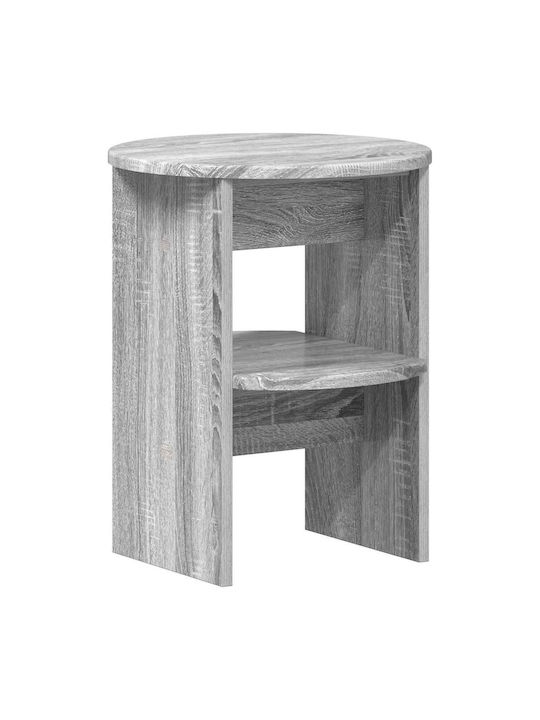 Round Side Coffee Table Wooden Gray Sonoma 2 Pieces W40xL40xH50cm