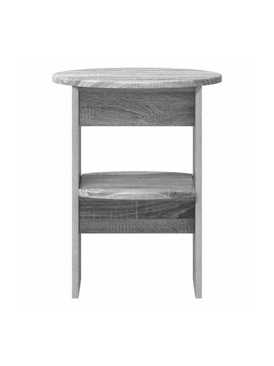 Round Side Coffee Table Wooden Gray Sonoma 2 Pieces W40xL40xH50cm