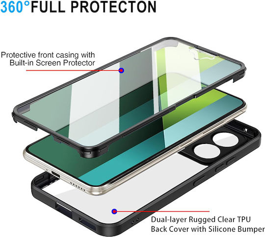 Techsuit Colorverse Калъфи За Мобилни Телефони С Пълно Покритие (360°) Прозрачен Redmi Note 13 4G Honor X6
