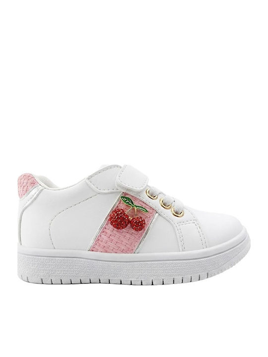 Kids Sneakers Anatomic with Hoop & Loop Closure White