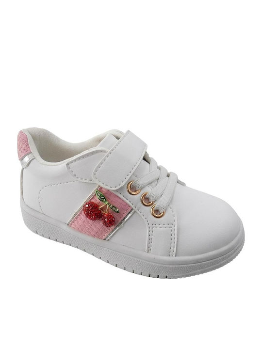 Kids Sneakers Anatomic with Hoop & Loop Closure White