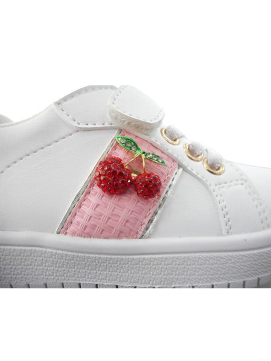 Kids Sneakers Anatomic with Hoop & Loop Closure White
