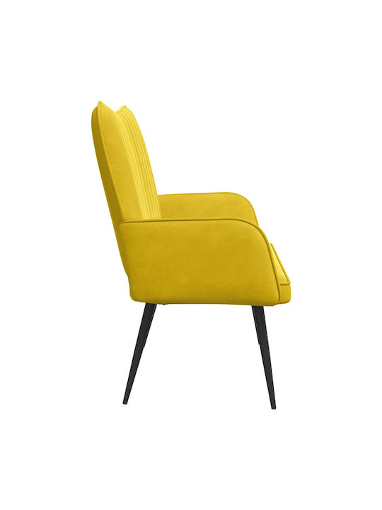 Canapea Cu Două Locuri Din Catifea Galbenă 115x61x87cm