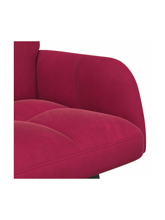 Two-Seater Velvet Bordeaux Couch 115x61x87 cm