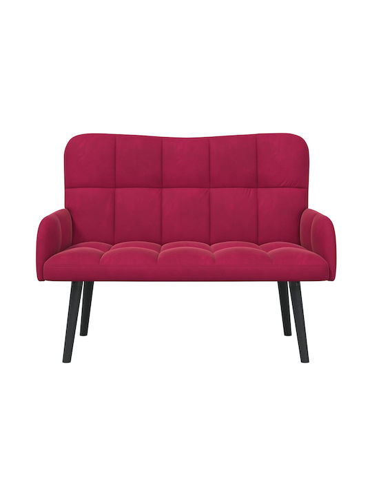 Two-Seater Velvet Bordeaux Couch 115x61x87 cm