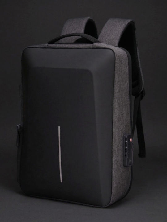 Rucsac Antifurt Pentru Laptop Zola Cu Lacăt Cu Cifru Carcasă Dura Încărcare Usb Bandă Reflectorizantă Compartiment Pentru Laptop 45 X 32 X 14 Cm Negru-gri