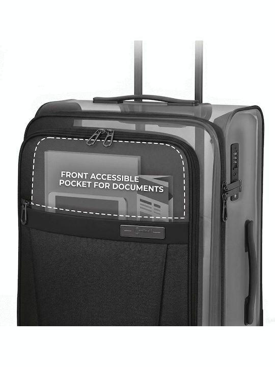 Large Fabric Suitcase Cardinal 5200/78 Black